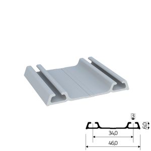 Sistema De Porta De Correr Aparente Aluminio Polido Para 1 Porta 50Kg C/ 2M  H401AP